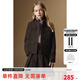 ELLE KIDS童裝 復古羊毛呢料套裝女童秋冬新款學(xué)院外套/半裙可選 棕咖色-上衣 165 (M)