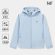 361°運動(dòng)外套單風(fēng)衣女連帽防潑水361度春季休閑軟殼沖鋒上衣562512681 霜霧藍 M