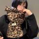 雪倫朵針織圍巾女冬季2026新款復古百搭高顏值氛圍感加厚保暖圍脖披肩 豹紋