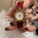 ZUSSVOTO紅色手表女款高級感氣質(zhì)職場(chǎng)女士2025新款小巧精致輕奢牛皮女表 酒紅-高級禮盒贈手鏈 28mm