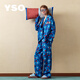 YSO【酷貓系列】睡衣女春夏季新款復古印花寬松長(cháng)袖兩件套家居服 L