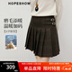 紅袖（hopeshow）復古學(xué)院風(fēng)半身裙2025冬季新款女裝撞色格紋氣質(zhì)顯瘦百褶A字短裙 咖格918 M