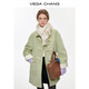 VEGA CHANG【薄荷溫柔】仿羊絨單面呢大衣女2025冬學(xué)院風(fēng)百搭外套 踏青綠 S