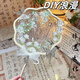 右客非遺水扇diy材料包古風(fēng)桃花流水手工團扇國潮水波紋滴膠扇子禮物 茉莉蝴蝶DIY扇子【一套材料包】