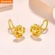 胖東來(lái)金店款24K純金四葉草耳環(huán)黃金鏤空立體幸運草彎鉤耳釘胖東來(lái)同款