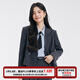 達佳詩(shī)灰色西服外套女短款小個(gè)子西裝套裝大學(xué)生面試職場(chǎng)職業(yè)正裝 深灰色西裝外套 【寬松版型窄肩拍小一碼】 S  適合90-105斤可穿