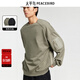 太平鳥(niǎo)男裝 日系工裝衛衣戶(hù)外圓領(lǐng)男士拼接寬松韓版時(shí)尚上衣 咖綠色（闊型）第二批 L