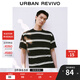 UR2025夏季新款男裝簡(jiǎn)約氣質(zhì)通勤風(fēng)撞色條紋短袖T恤UMB450020 黑色條紋 M