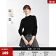 ELLE【100%綿羊毛】高領(lǐng)毛衣女2025秋冬新款打底保暖內搭羊毛針織衫 黑色（半高領(lǐng)升級版） XL