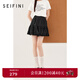 詩(shī)凡黎（'SEIFINI）【芭蕾風(fēng)蓬蓬裙】詩(shī)凡黎蕾絲拼接半身裙2024春新款木耳邊蛋糕裙女 黑色 M