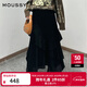 moussy 新品法式田園風(fēng)不規則荷葉邊半身裙028IAZ31-1012 020黑色 M