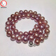 滴水成珠南珠世家正圓形淡水珍珠項鏈璨優(yōu)雅優(yōu)質(zhì)珍珠生日禮物送媽媽 9-11mm紫色珍珠+球形插管扣