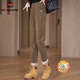 AEMAPE加絨保暖褲女2025秋冬新款加厚顯瘦哈倫褲寬松時(shí)尚小腳休閑褲女 摩卡色【奧粒絨】 加厚 M 建議90-105斤