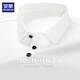 羅蒙（ROMON）100%純棉長(cháng)袖T恤男士經(jīng)典商務(wù)翻領(lǐng)Polo衫休閑純色打底上衣 白XL
