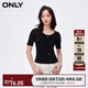 ONLY秋季氣質(zhì)淑女百搭顯瘦掛脖綁帶修身T恤女|124101003 H1Z 黑色 165/84A/M