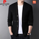 皮爾卡丹（pierre cardin）秋冬季針織開(kāi)衫男外套春秋薄款寬松休閑毛衣外穿潮流羊毛百搭針織 1080黑色 180/2XL/54/120