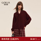 歌莉婭安可拉紅色毛織上衣女2025新款秋季穿搭慵懶毛衣1E8J5J77A 91R酒紅 XS