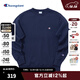 Champion冠軍衛衣男女加絨秋季簡(jiǎn)約刺繡小C圓領(lǐng)套頭長(cháng)袖T恤 藏青色 2XL
