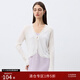 自巧小個(gè)子白色v領(lǐng)輕薄款針織開(kāi)衫女2025春裝新款小坎肩外穿上衣 雅白色 均碼