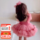 澄殼浩浩（無(wú)）女童連衣裙一周歲寶寶網(wǎng)紗蓬蓬裙兒童公主裙洋氣生日禮服tutu裙 粉色 90 建議身高80-90左右