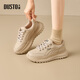 dusto大東小白鞋女鞋新款休閑運動(dòng)鞋圓頭厚底舒適戶(hù)外鞋 膚色 38