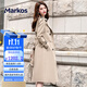 Markos國際品牌風(fēng)衣女中長(cháng)款2025春秋季新款英倫風(fēng)氣質(zhì)高端休閑大衣外套 卡其色 M 160 (105斤以下供參考)