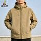 稻草人（MEXICAN）品牌男士外套秋冬季新款奧利絨加絨加厚抓絨夾克男中青年開(kāi)衫上衣 卡其 L