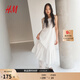 H&M女裝背心吊帶連衣裙2025夏季新款方領(lǐng)A字府綢吊帶連身裙1296189 白色 XL 175/116