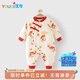 優(yōu)奇嬰兒衣服冬季連體衣加厚秋冬過(guò)年新生兒夾棉拜年寶寶保暖棉服冬裝