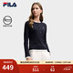 FILA 斐樂(lè )官方女子針織長(cháng)袖衫2025冬新款時(shí)尚經(jīng)典休閑修身亨利衫 傳奇藍-NV L 170/88A/L