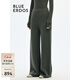BLUE ERDOS針織長(cháng)褲女裝秋冬簡(jiǎn)約百搭純色毛絨混紡松緊腰拖地褲 軍綠 165/68A/M
