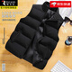 啄木鳥(niǎo)棉馬甲男士裝秋冬季潮流棉服衣外套穿加厚保暖大碼休閑背心坎肩 黑色 2XL 建議120-140斤