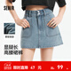 森馬牛仔褲女顯腿長(cháng)短褲潮酷夏2025新款防走光時(shí)尚高腰裙褲小個(gè)子 牛仔藍灰88401 26