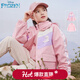 迪士尼 女童沖鋒衣款兒童春秋裝加厚外套中大童戶(hù)外防風(fēng)衣?lián)u粒絨童裝 粉色 120