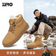 零度Zero男鞋冬季真羊毛保暖男士雪地靴防潑水休閑溫暖棉鞋 土黃 41