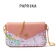PAPRIKA包包女款2025年輕奢女士單肩斜挎手提信封包生日禮物送老婆女友 粉色【尊享禮盒】