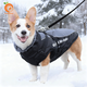超可耐防風(fēng)防水柯基衣服柴犬雪納瑞泰迪冬季保暖狗狗衣服2025可牽引棉衣 隕石灰 3XL碼（適合25-32斤）