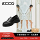 愛(ài)步（ECCO）樂(lè )福鞋 時(shí)尚厚底增高休閑皮鞋女 蹤跡30女鞋系列220723 黑色 37
