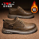公牛世家【新年禮物】男鞋冬季新款休閑皮鞋英倫做舊馬丁靴低幫工裝鞋子男