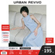 UR2025夏季新款女裝波嬉風(fēng)垂感長(cháng)款無(wú)袖連衣裙UWG750056 淺藍 (面料微透) S
