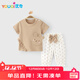 優(yōu)奇女寶寶夏裝嬰兒短袖長(cháng)褲套裝防蚊褲女童分體家居服睡衣空調服