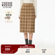 Teenie Weenie小熊學(xué)院風(fēng)半身裙冬季綿羊毛混紡格紋直筒裙子 卡其色 M (165)