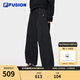 FILA FUSION斐樂(lè )潮牌梭織長(cháng)褲女2025冬季新款時(shí)尚休閑寬松直筒褲 正黑色-BK S 160/62A/S