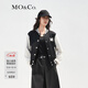 MO&Co.美式復古三醋酸混紡刺繡撞色棒球服夾克外套設計感小眾摩安珂 黑色-第2批 S 160