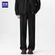 羅蒙毛呢西褲男士秋冬季加厚保暖直筒寬松商務(wù)休閑褲男垂感西裝褲子男
