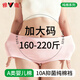 雅鹿4條大碼內褲女A類(lèi)棉10A抑菌純棉襠加肥加大200斤胖mm三角短褲4XL