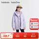巴拉巴拉童裝兒童棉服女童外套兩件套2025新款秋冬裝防潑水衣服保暖棉衣甜 白紫色調00317 160