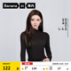 蕉內（Bananain）【明星同款】熱皮501+女士保暖內衣輕暖內衣內搭可外穿打底衣秋冬 【張予曦同款|小高領(lǐng)】黑色 M