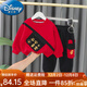 迪士尼（Disney）品牌男童套裝24帥氣加絨薄絨秋冬新款嬰兒童服裝抓周拜年服 紅色 90碼建議1-2歲【 80-90cm】