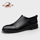 公羊男款真皮皮鞋2025秋冬季新款英倫商務(wù)正裝頭層牛皮休閑皮鞋 黑色98522 標準皮鞋碼 40
